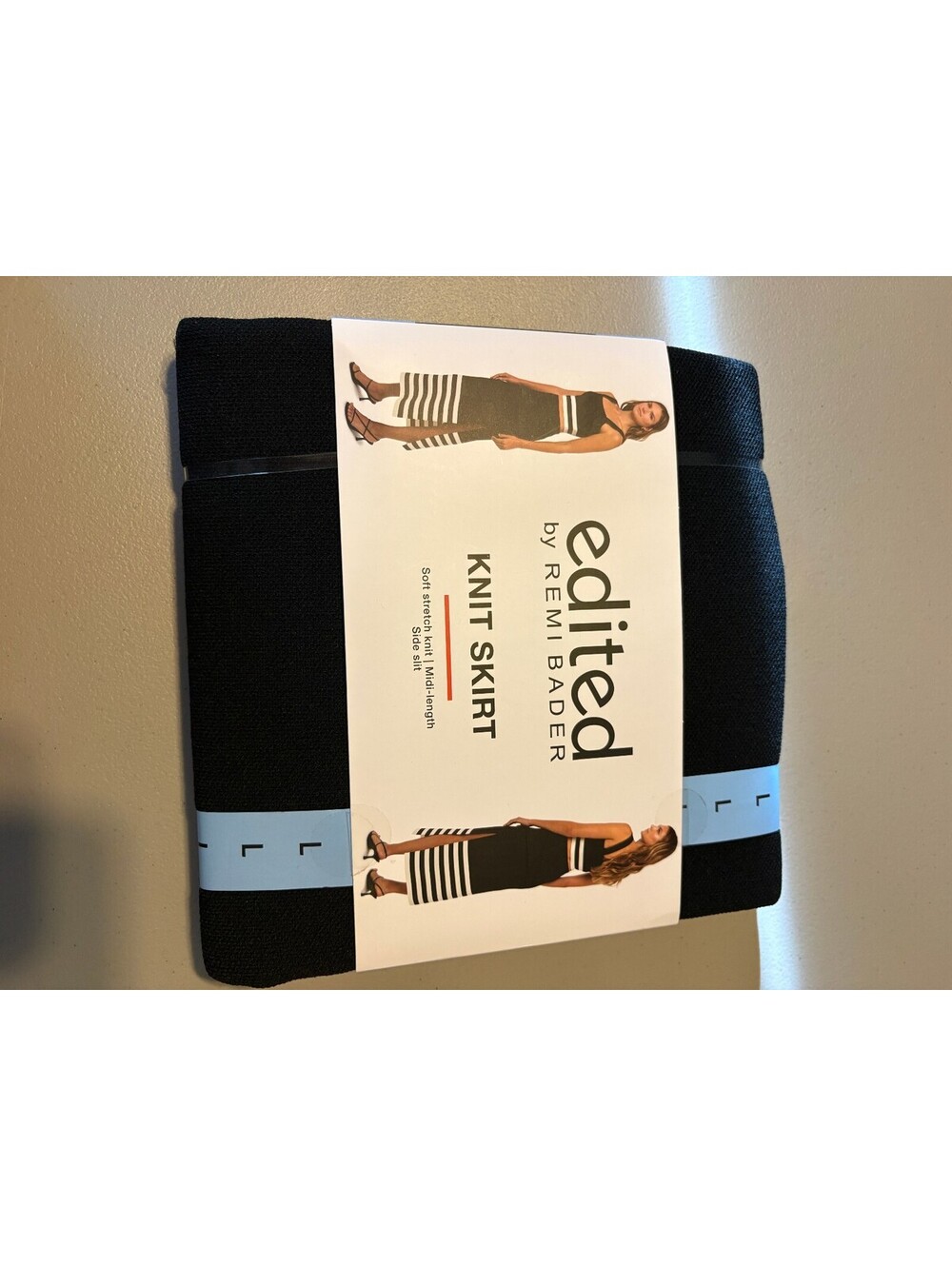 Edited by Remi Bader Knit Skirt Black and Cream Striped Size Large